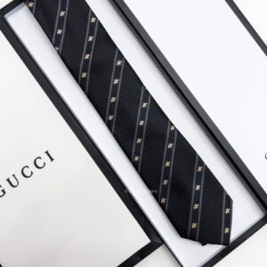 GUCCI - BEE WEB SILK TIE - Black