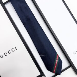 GUCCI - DOUBLE G AND HORSEBIT JACQUARD SILK TIE