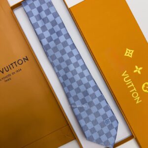 Sky Blue DAMIER SILK TIE