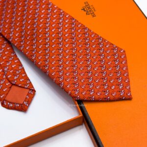 Burnt Orange DUCK PATTERN SOFT SILK TIE