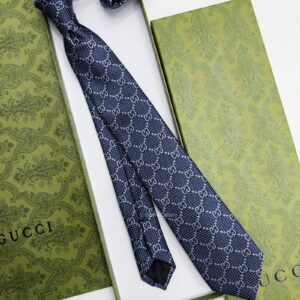 Blue INTERLOCKING GG SILK TIE