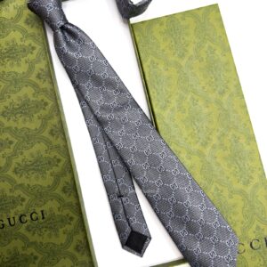 Grey INTERLOCKING GG SILK TIE