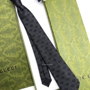 Black INTERLOCKING GG SILK TIE