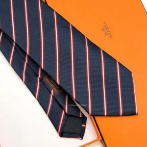 Navy Red H Classical Lined Tie - Luxury tie - A&A Brand Gallery Egypt