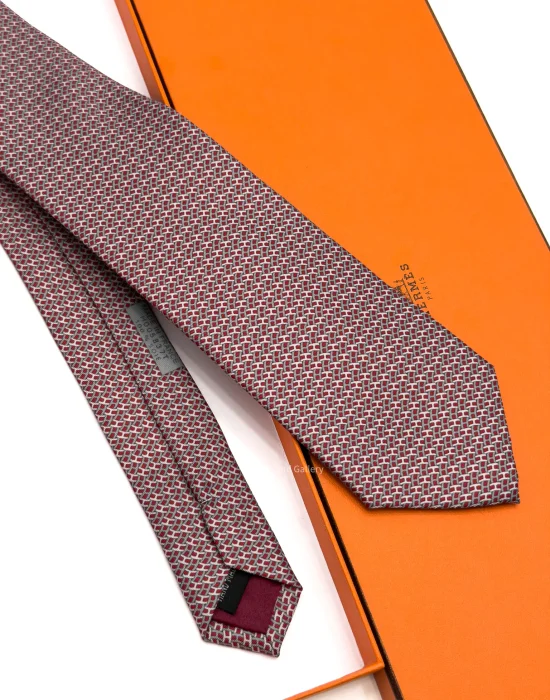 Red with Pink Pont De H Tie - Luxury tie - A&A Brand Gallery Egypt